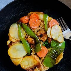 A picture of Prawn Maqlooba.