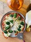 Pizza con harina de garbanzos 🍃🍕 🍕🍃