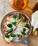 Pizza con harina de garbanzos 🍃🍕 🍕🍃