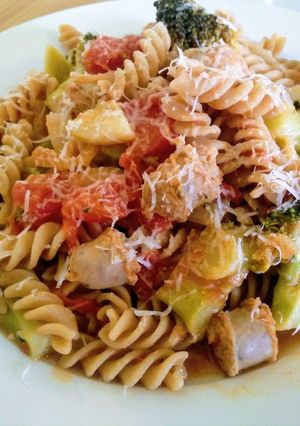 A picture of Broccoli Sausage Whole-Wheat Pasta.