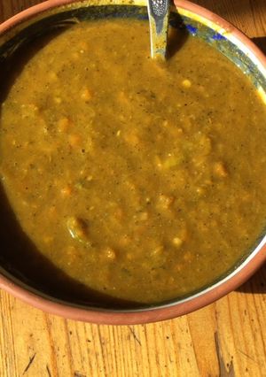 Une photo de Soupe moulinée aux carottes chou kale et vermicelles