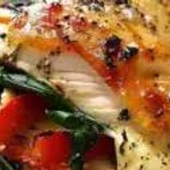 A picture of Chicken Stuffed with Red Peppers, Pine Nuts, andSpinach.