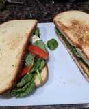 Caprese sandwich with pesto