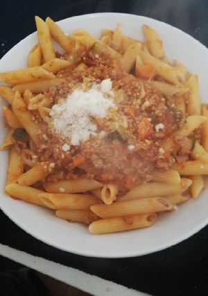Una foto de Boloñesa casera