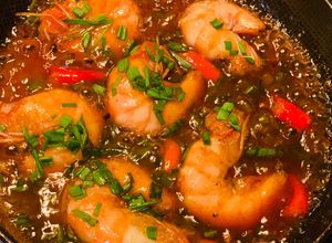 Hình của món Tôm rang me.