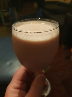 A picture of Almond Milk,Yoghurt,Strawberry Smoothie.