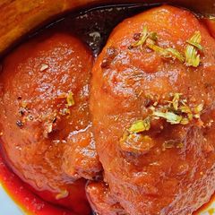 A picture of Kashmiri Dum Aloo [Koshur Dumolu].