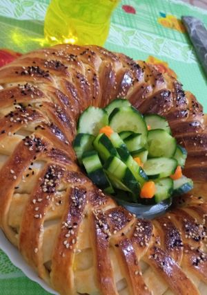 صورة لوصفة فطيرة التاج المحشية