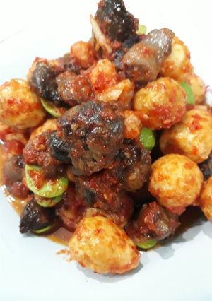Foto resep Sambal Udang+telur puyuh+ati ayam