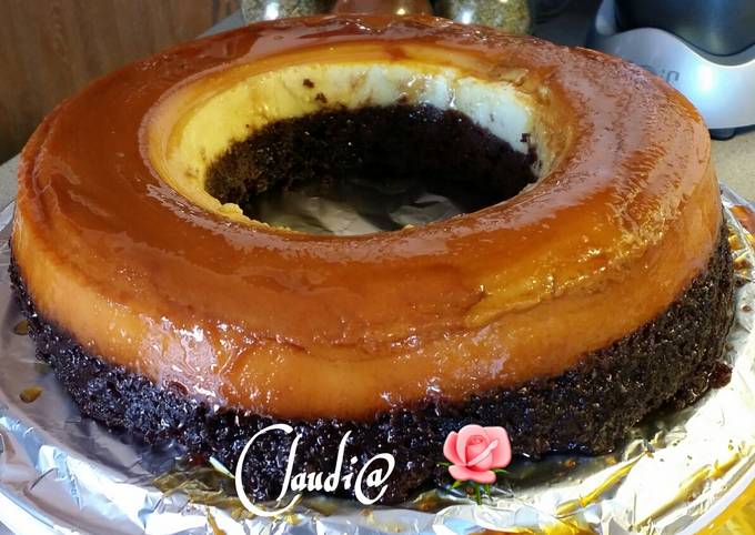 Chocoflan o pastel imposible? Receta de Compartiendo sazón con Claudia  ?.- Cookpad