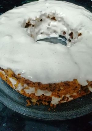 Una foto de Torta de zanahoria con frosting de anacardos