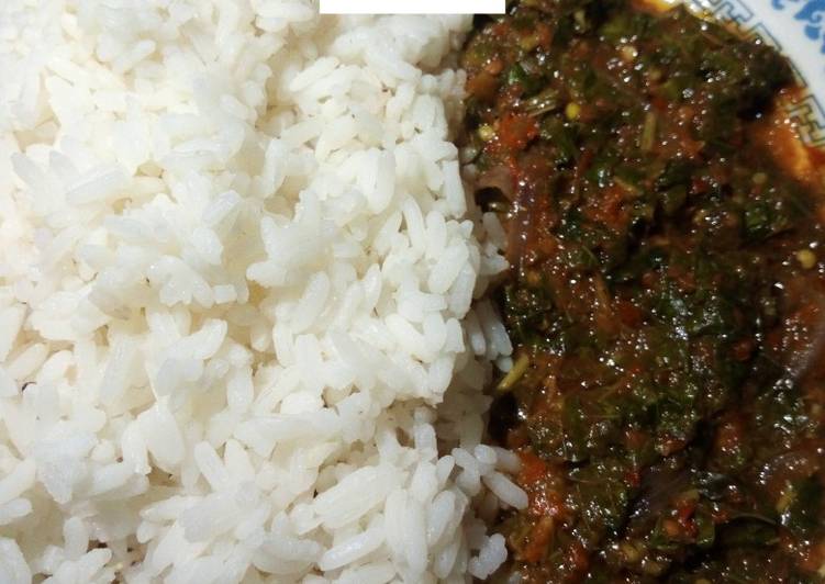 Get Healthy with White rice nd vegetable sauce