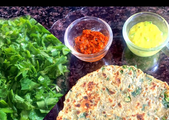 Recipe of Speedy Hara Bhara Parantha (Leafy wholeweat Flatbread)