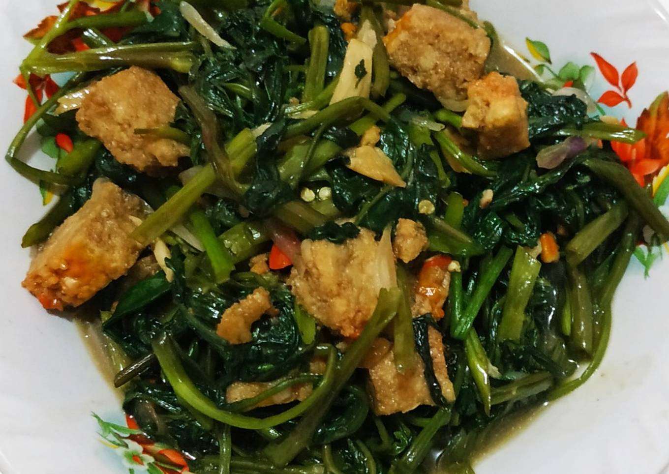 Kangkung Oncom Saus Tiram Goreng Campur
