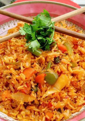 A picture of Schezwan Fried Rice.