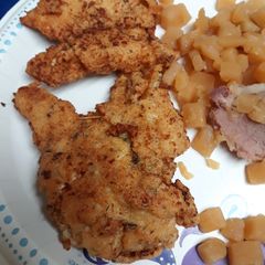 A picture of Herb, and Almond Flour Crusted Chicken.