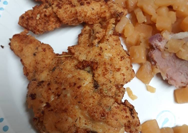 Steps to Make Quick Herb, and Almond Flour Crusted Chicken