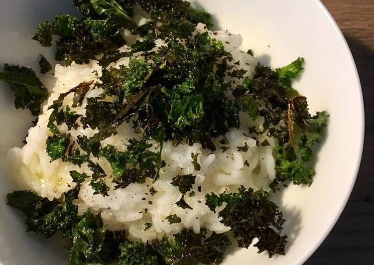 Riso jasmine con kale chips