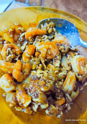 Foto resep Udang Goreng + Telur Orak-arik