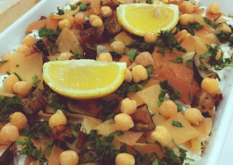 فتة الدجاج والباذنجان 🥄🐓