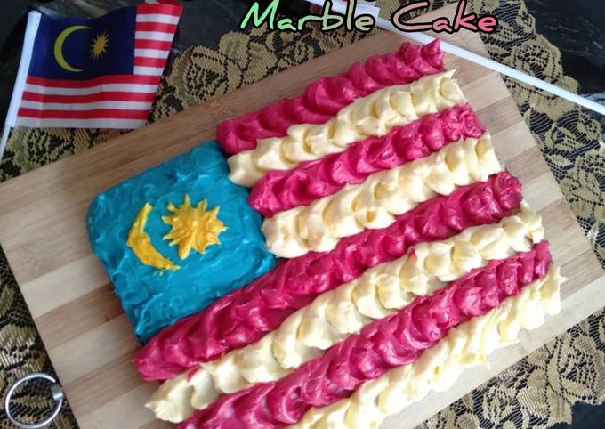 🇲🇾Jalur Gemilang Marble Cake (simple)