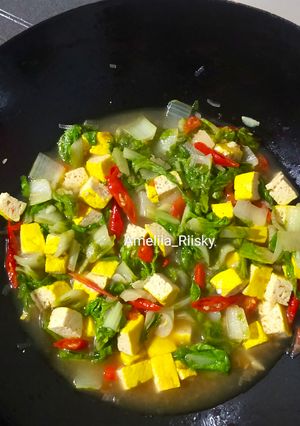 Foto resep Tumis Tahu Sawi Keriting