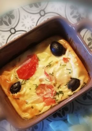 Une photo de Clafoutis au thon, tomates et olives