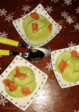 Une photo de Verrine Saumon,Avocat et Surimi
