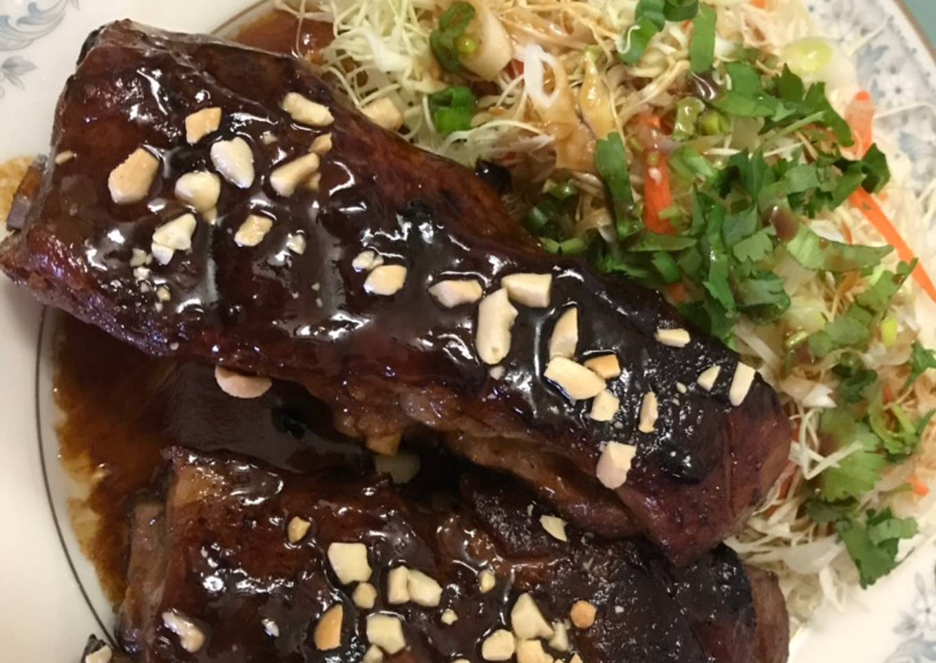 Braised Pork Ribs in Peanut Butter Sauce