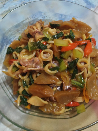Cara Gampang Menyiapkan Tumis cumi asin sawi bakso Murah