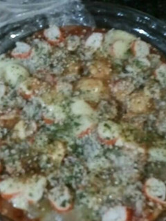 Una foto de Tarta salada de verduras y surimi
