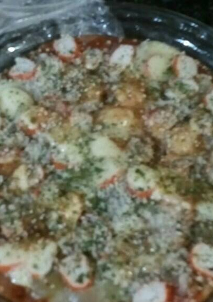 Una foto de Tarta salada de verduras y surimi