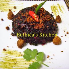A picture of Lal Saag (Red Spinach Curry - Bengali Style).