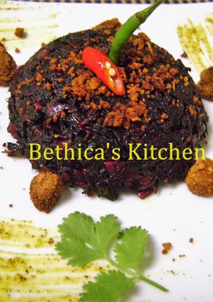 A picture of Lal Saag (Red Spinach Curry - Bengali Style).