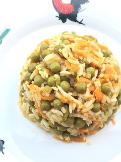 A picture of Vegan Pea And Carrot Fried Rice.