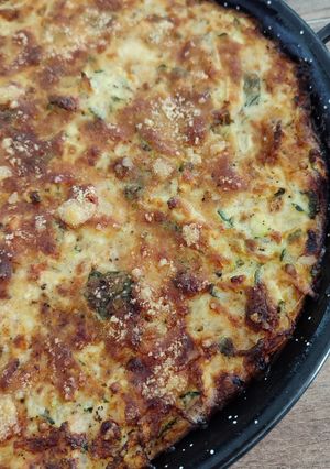 Une photo de Frittata courgettes tomates séchées