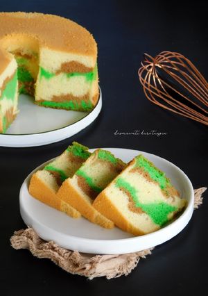 Foto resep Mocha Pandan Chiffon Cake