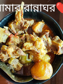আলু দিয়ে খাসির মাংস(aloo diye khasir mangsho recipe in Bengali) রেসিপির প্রধান ছবি