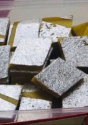 A picture of Kaju Katli (Cashew Fudge).