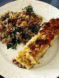Bacalhau com Broa e Migas de Couve e Feijão Frade