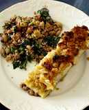 Bacalhau com Broa e Migas de Couve e Feijão Frade