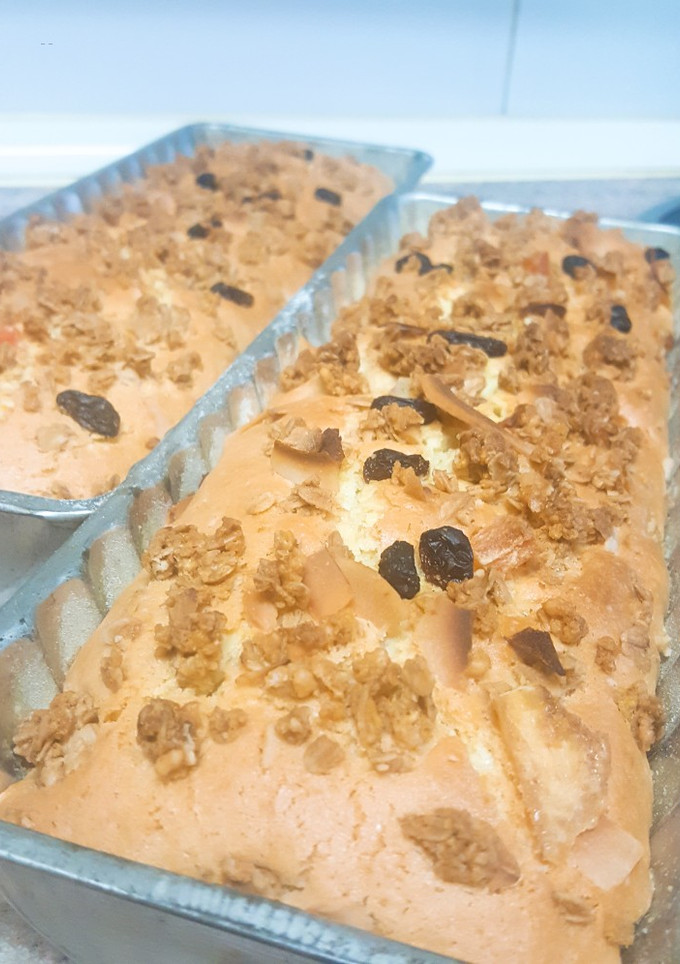 Una foto de Bizcocho de soja y muesli con frutas secas