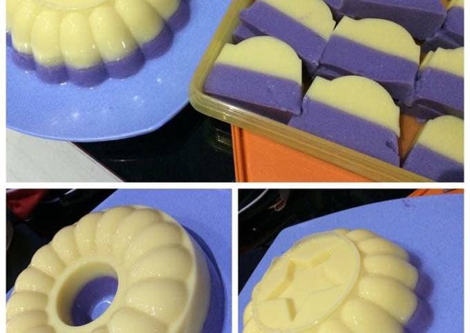 Langkah Mudah untuk Membuat Puding 2rasa (mix susu jagung&amp;kolak ubi) Cara Asik Makan Kolak Anti Gagal