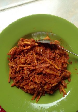 Foto resep Kering tempe kentang pedas