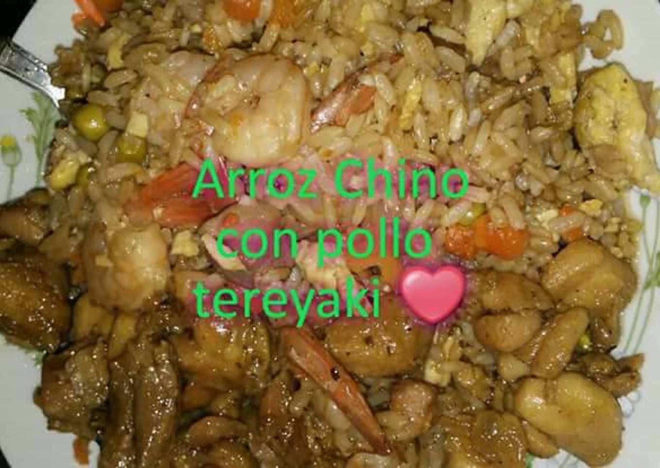 Arroz Chino con pollo Teriyaki hecho en casa