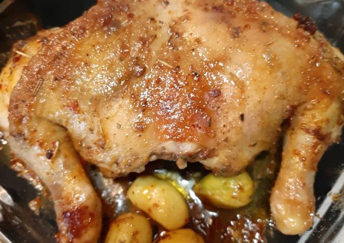 Simple Way to Prepare Homemade Chicken baked with herbs seasonings