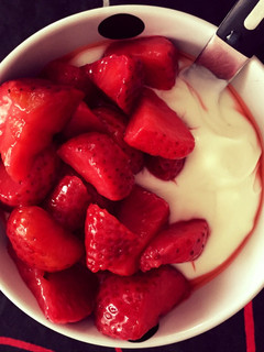Una foto de Fresas con vinagre