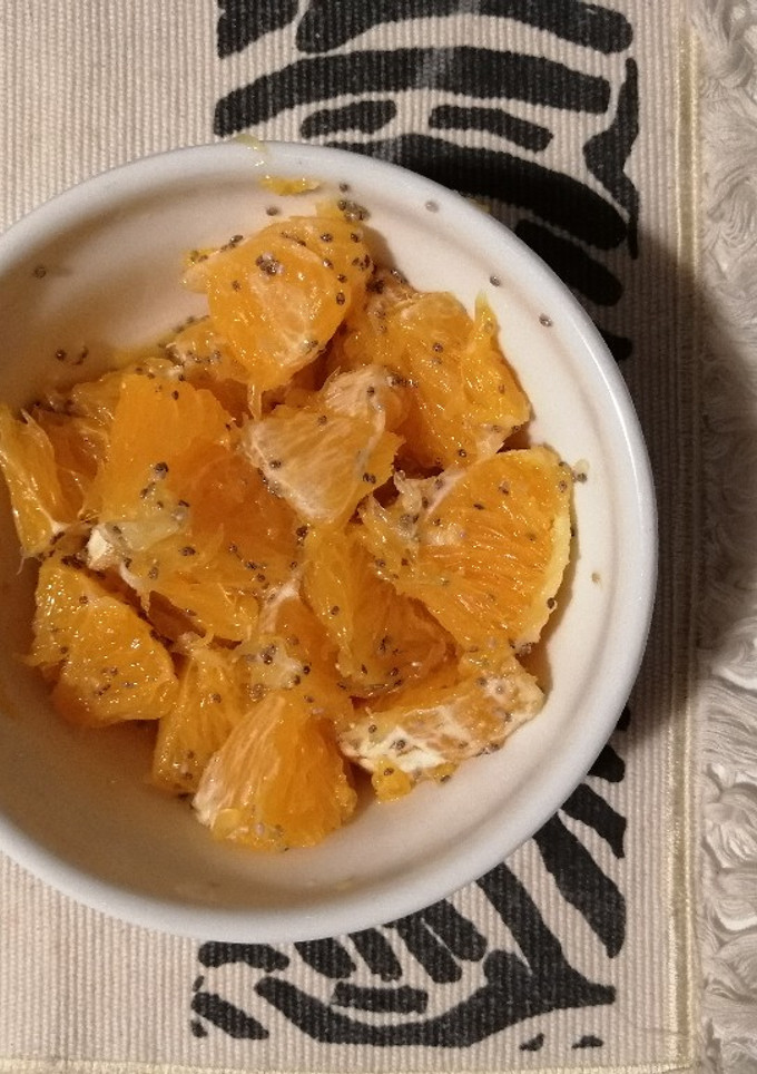 Una foto de Postre de Naranja con Chía a la vainilla