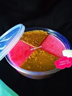 Foto resep Puding klop strawberry kopi