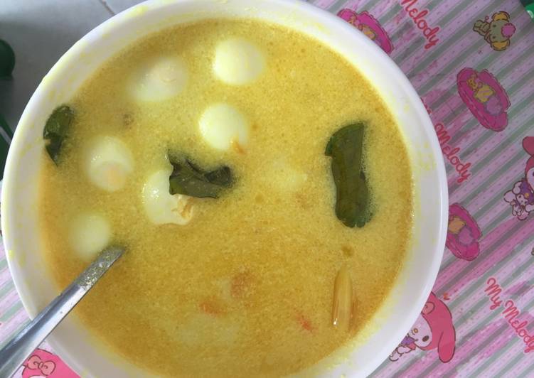 Resep Sayur telur puyuh kuah kuning, Lezat